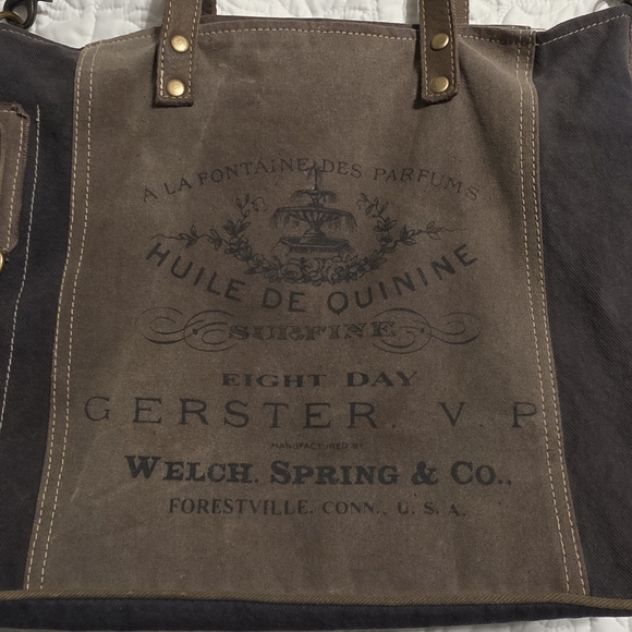 Myra Bag Brown and Gray Tote - Picture 4 of 11